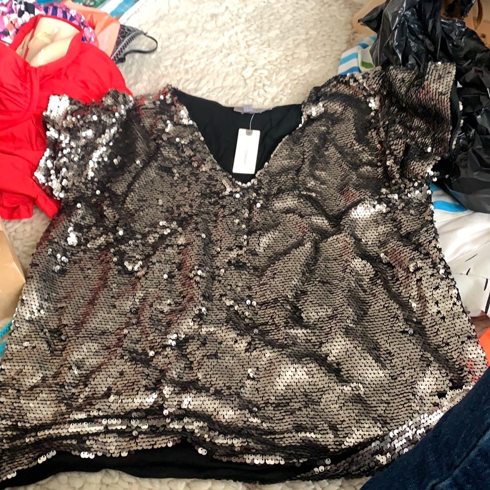 NWT ANTHROPOLOGIE SEQUINED TOP
